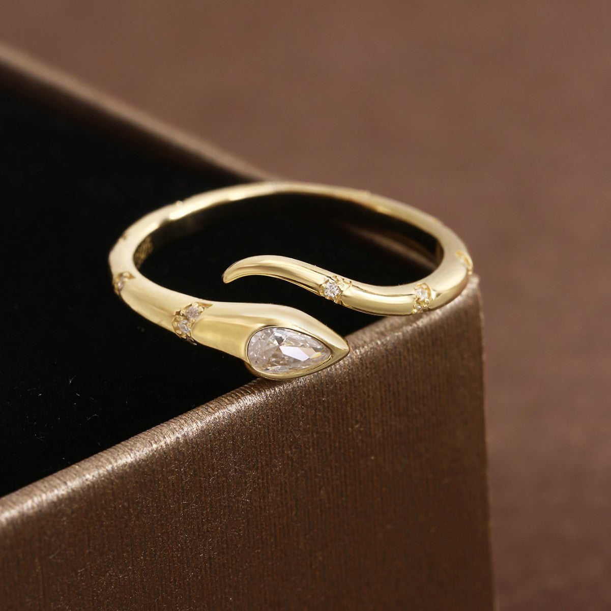 Snake Ring Sterling Silver Ring 18K Gold Plated Ring
