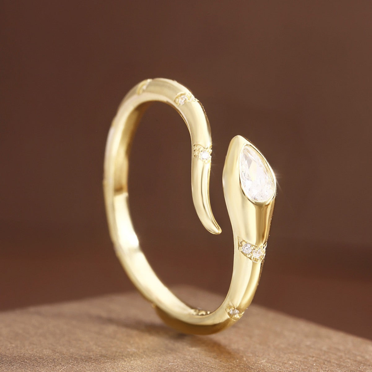 Snake Ring Sterling Silver Ring 18K Gold Plated Ring