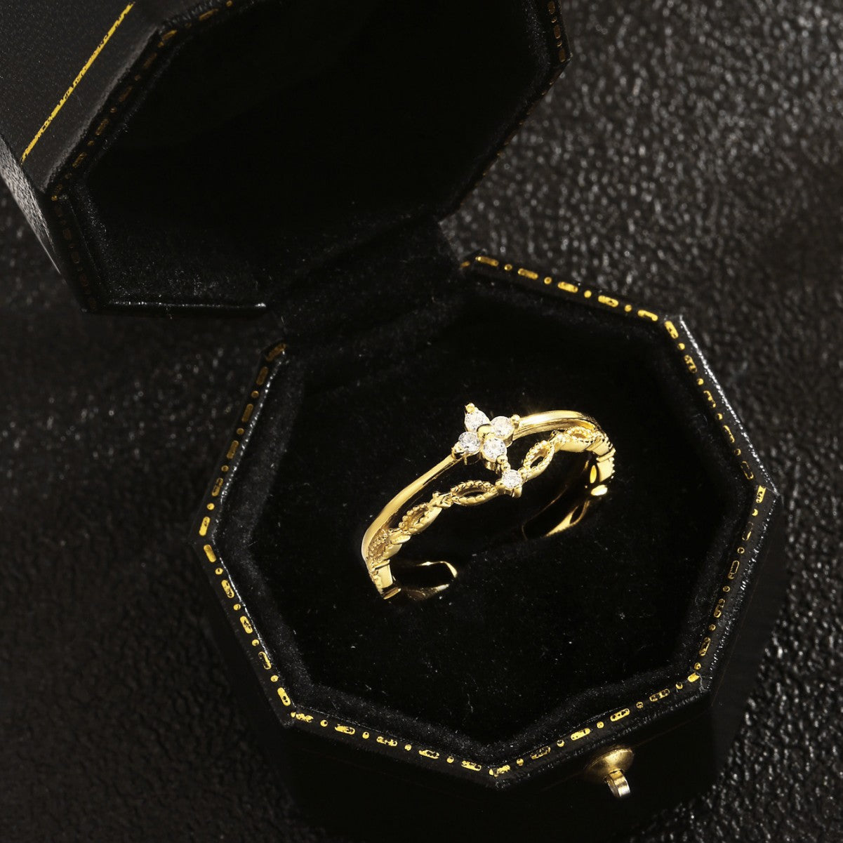 Sterling Silver Ring 18K Gold Plated Ring Crown Ring
