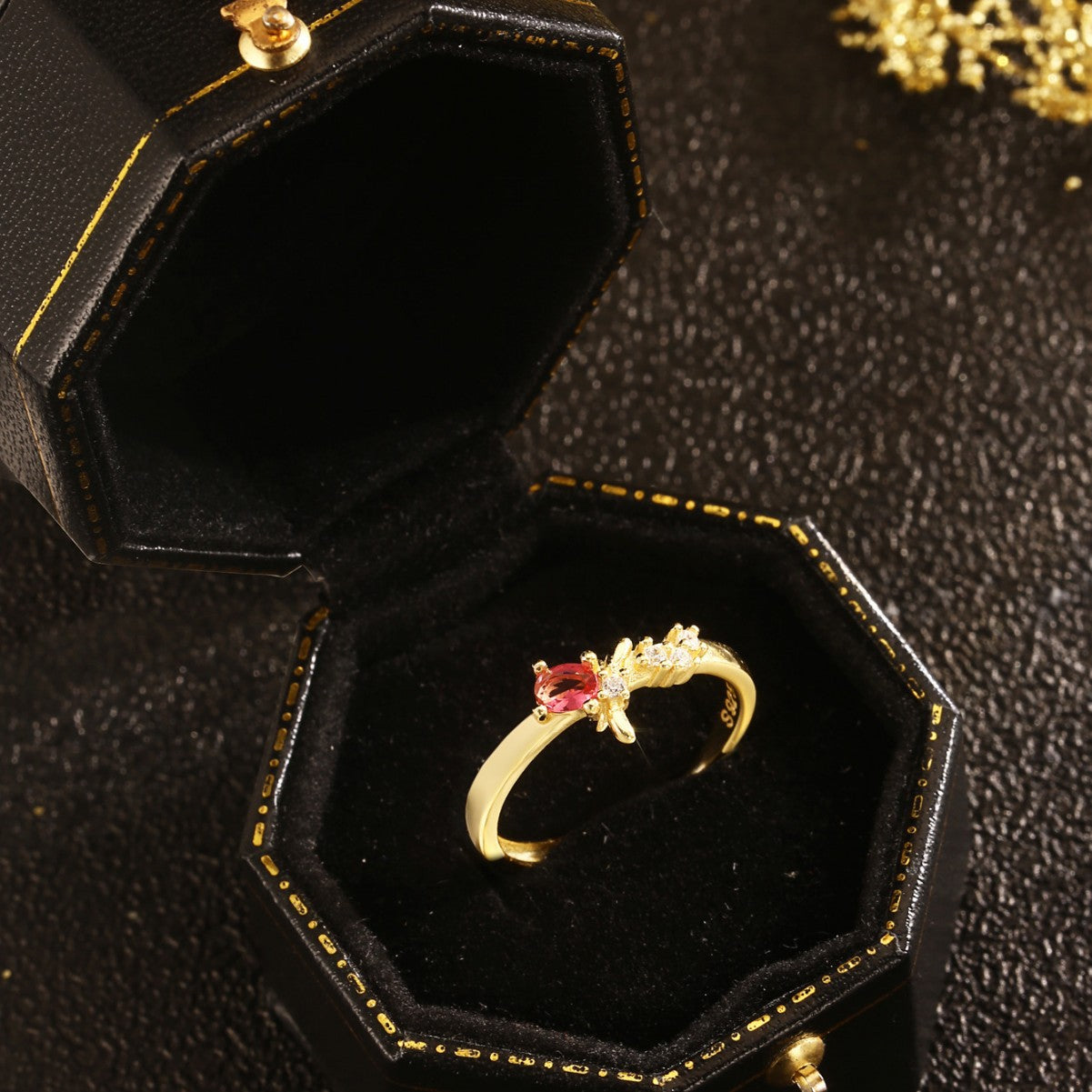 Dragonfly Ring Sterling Silver Ring 18K Gold Plated Ring