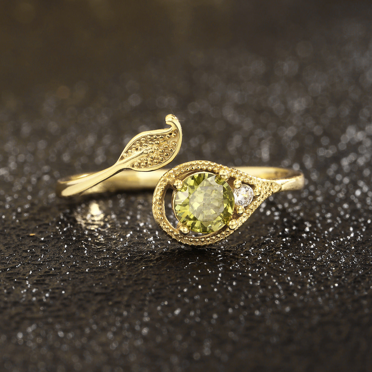 Water Drop Ring Sterling Silver Ring 18K Gold Plated Ring