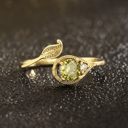 Water Drop Ring Sterling Silver Ring 18K Gold Plated Ring