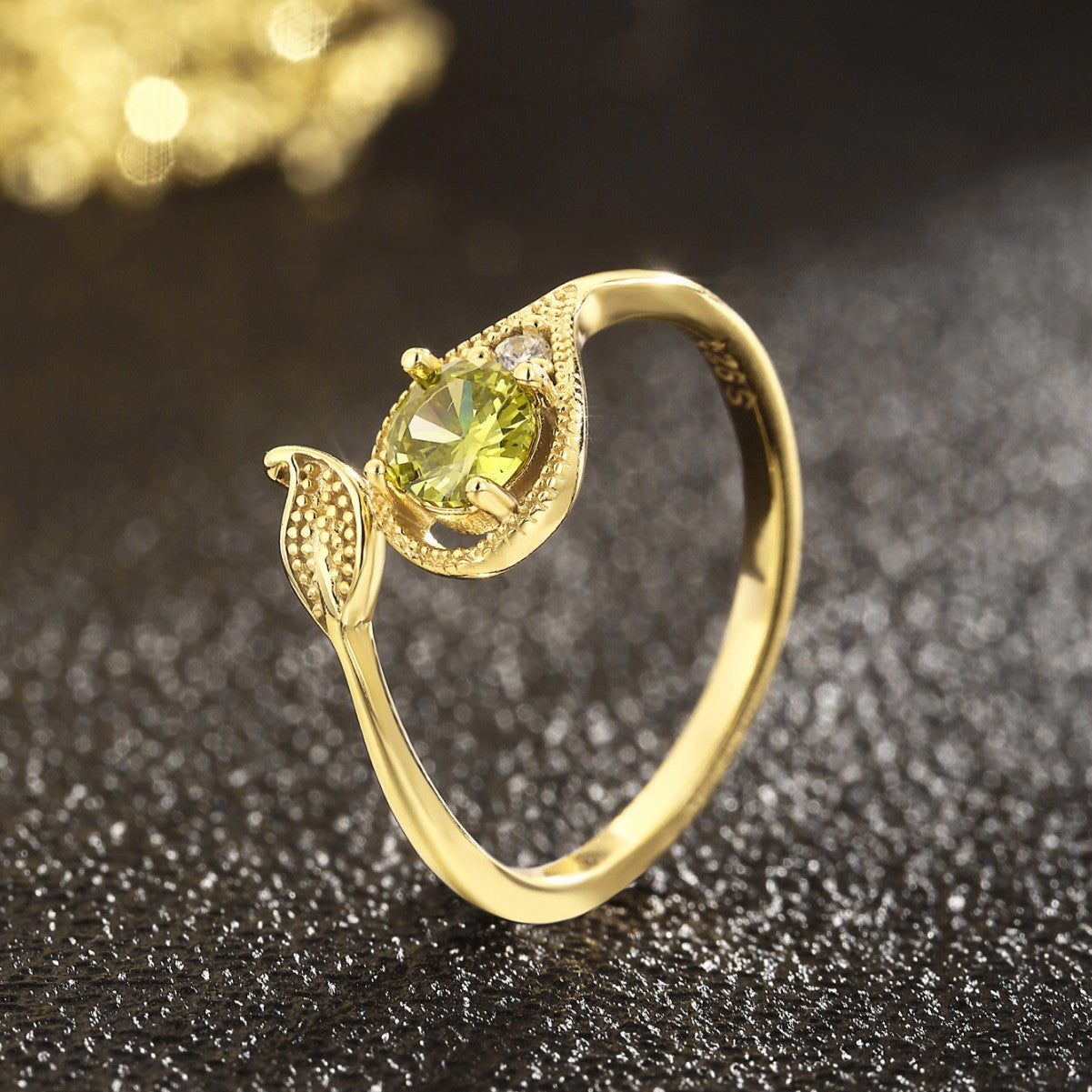Water Drop Ring Sterling Silver Ring 18K Gold Plated Ring