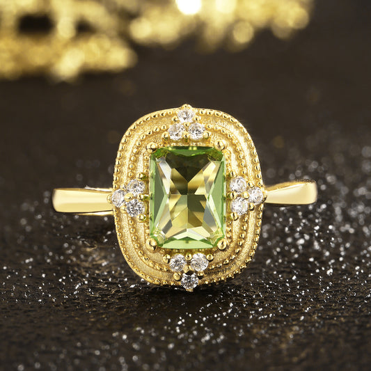 Sterling Silver Ring 18K Gold Plated Ring Adjustable Ring