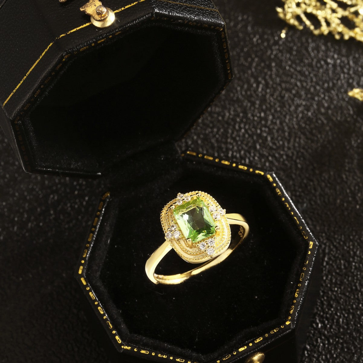Sterling Silver Ring 18K Gold Plated Ring Adjustable Ring