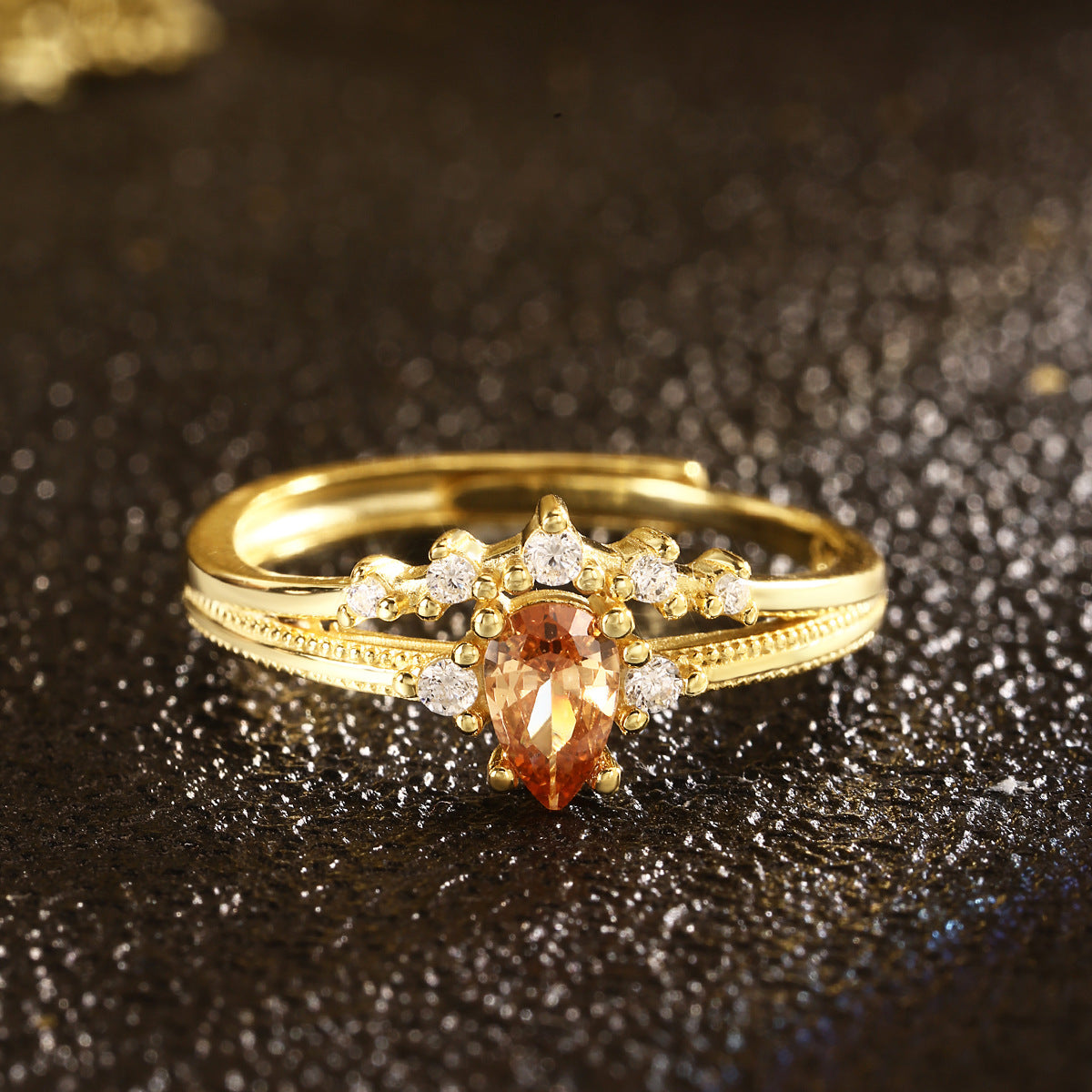 Crown Ring Sterling Silver Ring 18K Gold Plated Ring