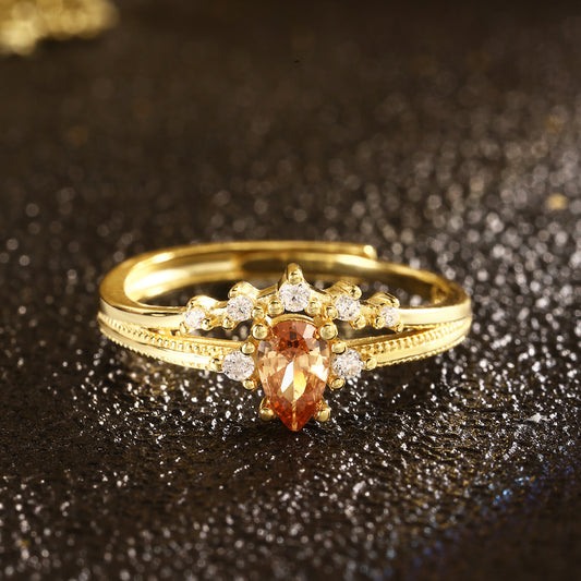 Crown Ring Sterling Silver Ring 18K Gold Plated Ring