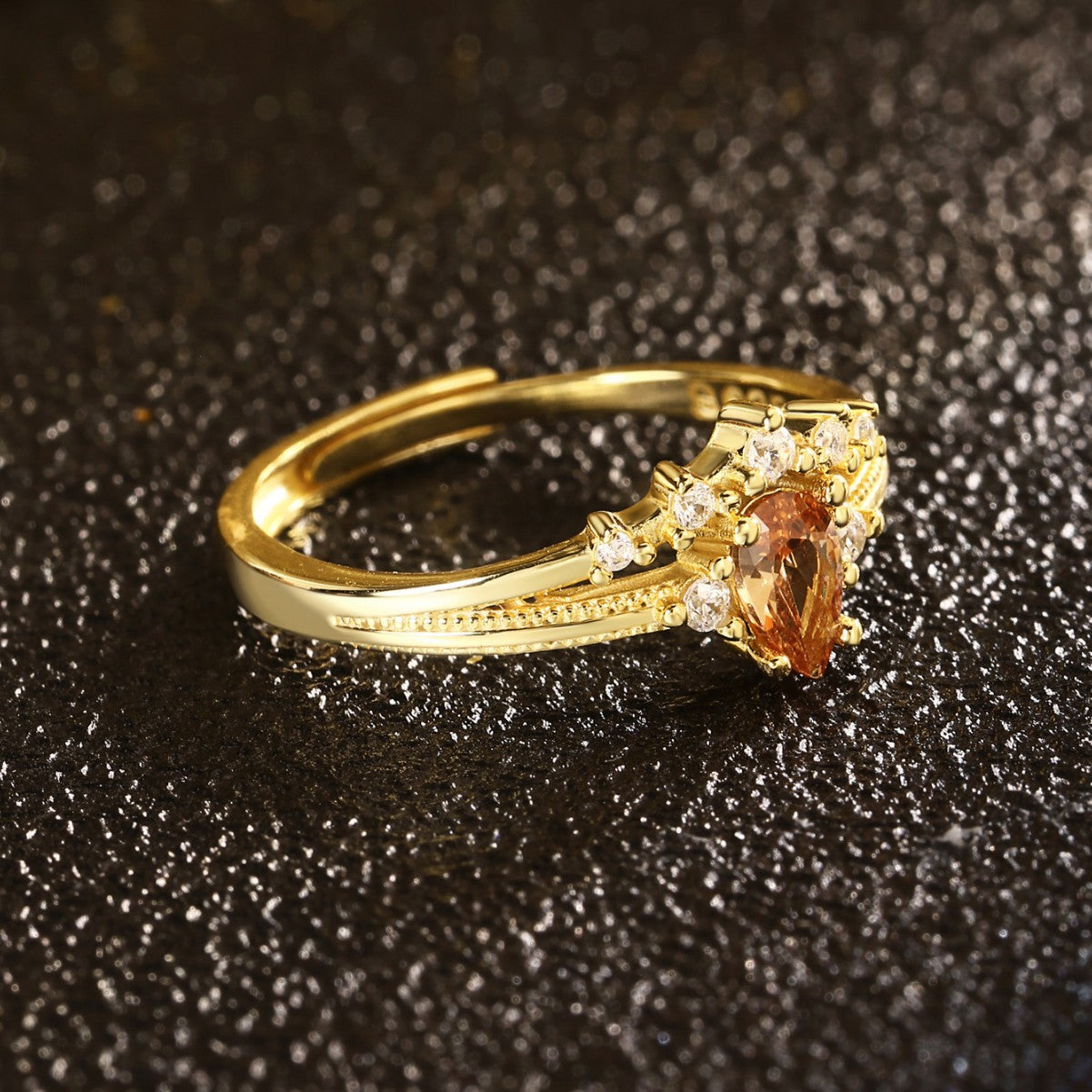 Crown Ring Sterling Silver Ring 18K Gold Plated Ring
