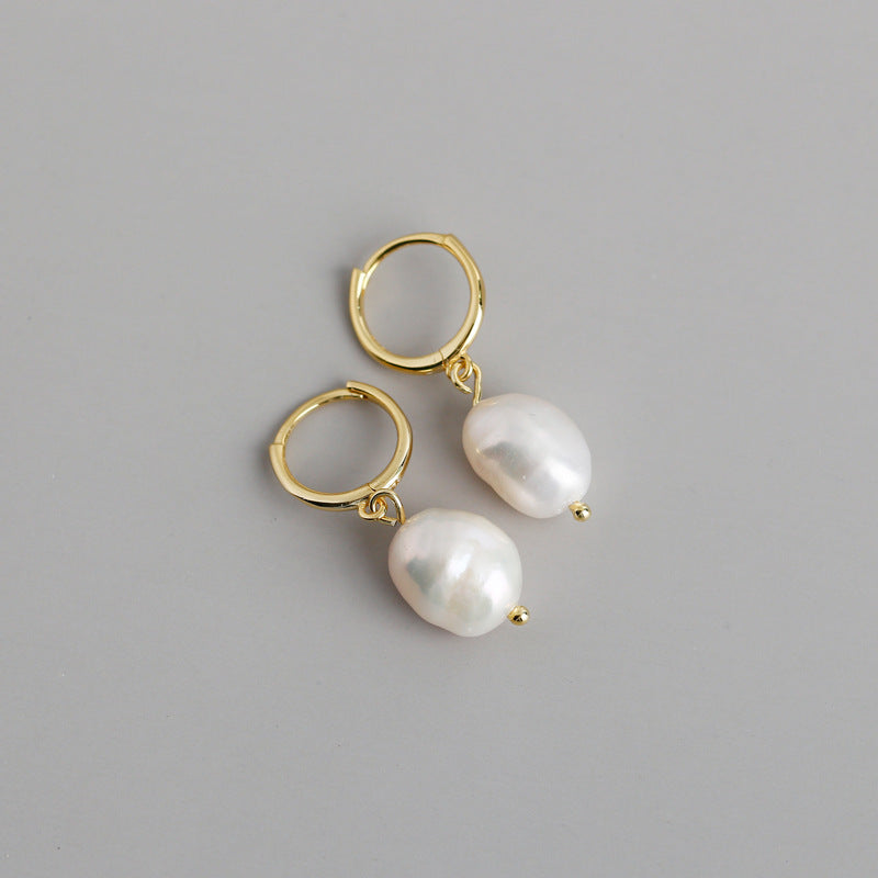 Freshwater Pearl Earrings Sterling Silver Earrings 18K Gold Plated Earrings