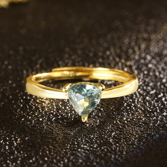 Sterling Silver Ring 18K Gold Plated Ring Adjustable Ring