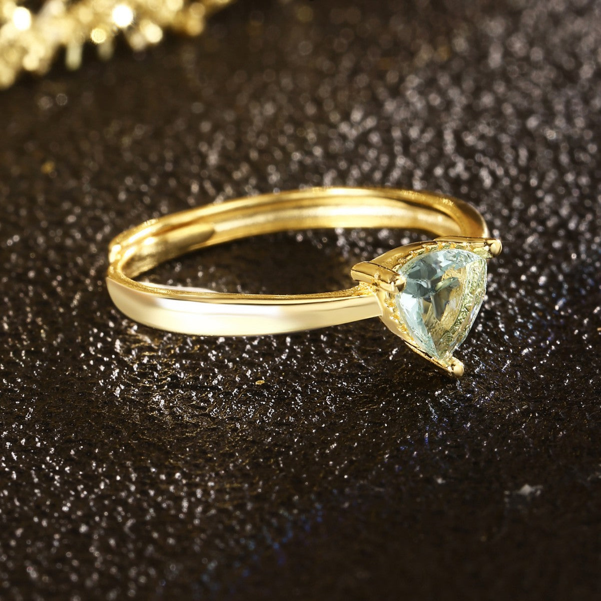 Sterling Silver Ring 18K Gold Plated Ring Adjustable Ring