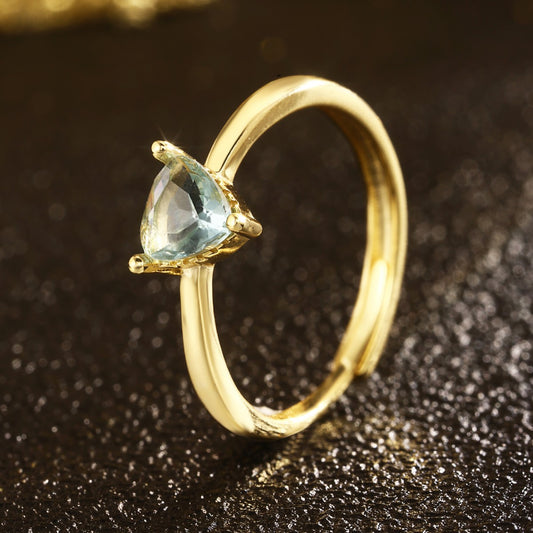 Sterling Silver Ring 18K Gold Plated Ring Adjustable Ring