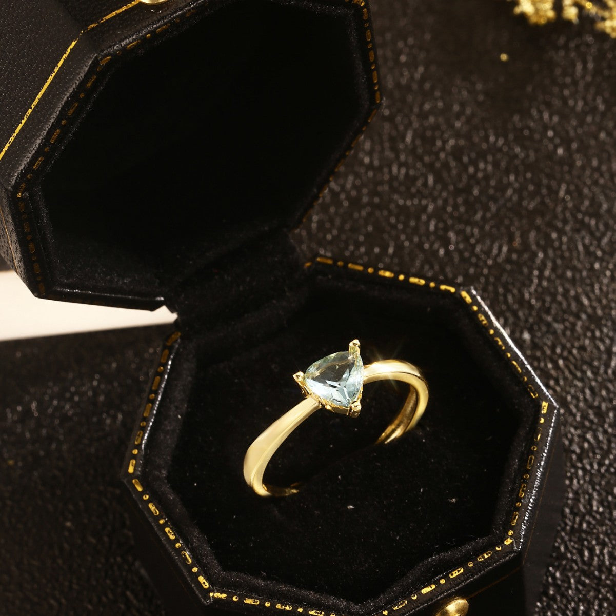 Sterling Silver Ring 18K Gold Plated Ring Adjustable Ring