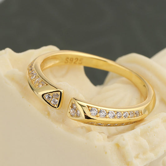 Sterling Silver Ring 18K Gold Plated Ring Adjustable Ring