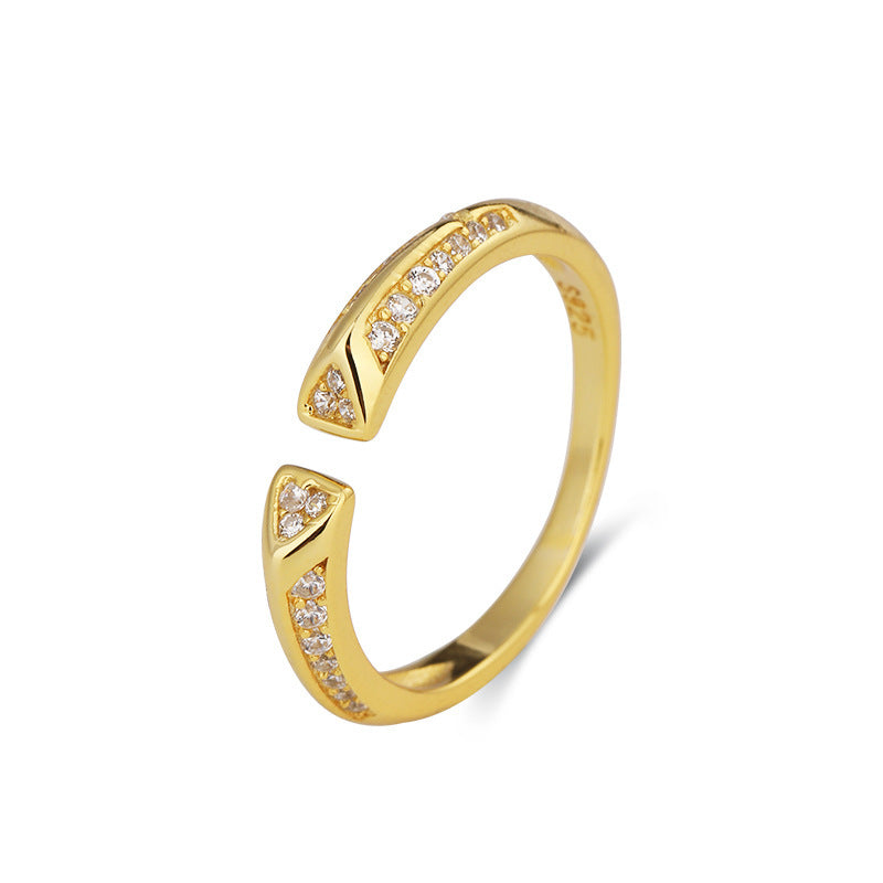 Sterling Silver Ring 18K Gold Plated Ring Adjustable Ring