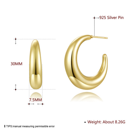 18k Gold plated earrings hoop