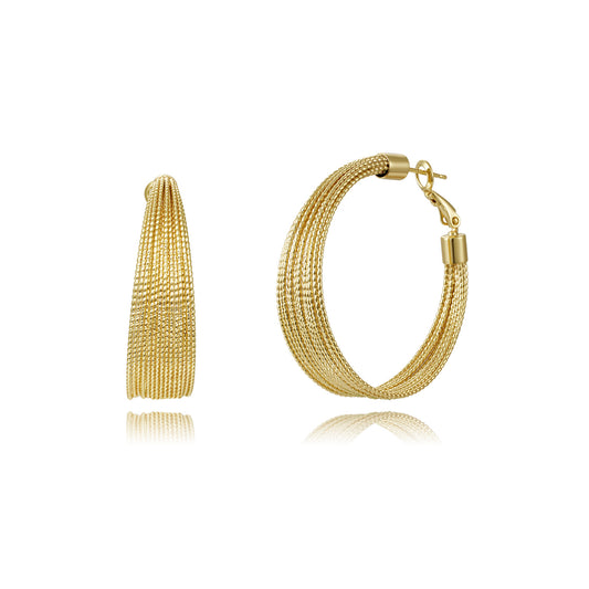 18k Gold plated earrings braid style