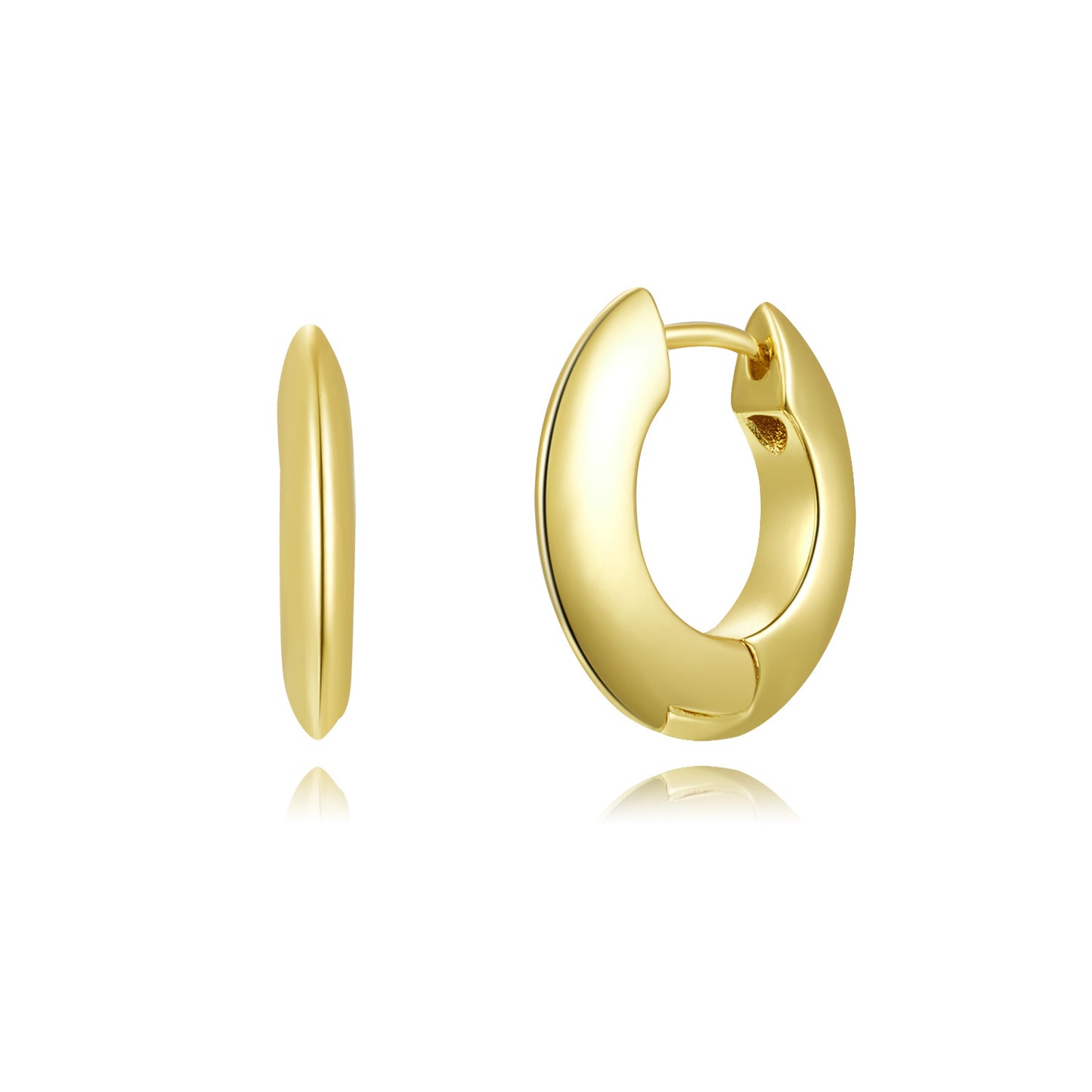 18k Gold plated earrings hoop cute