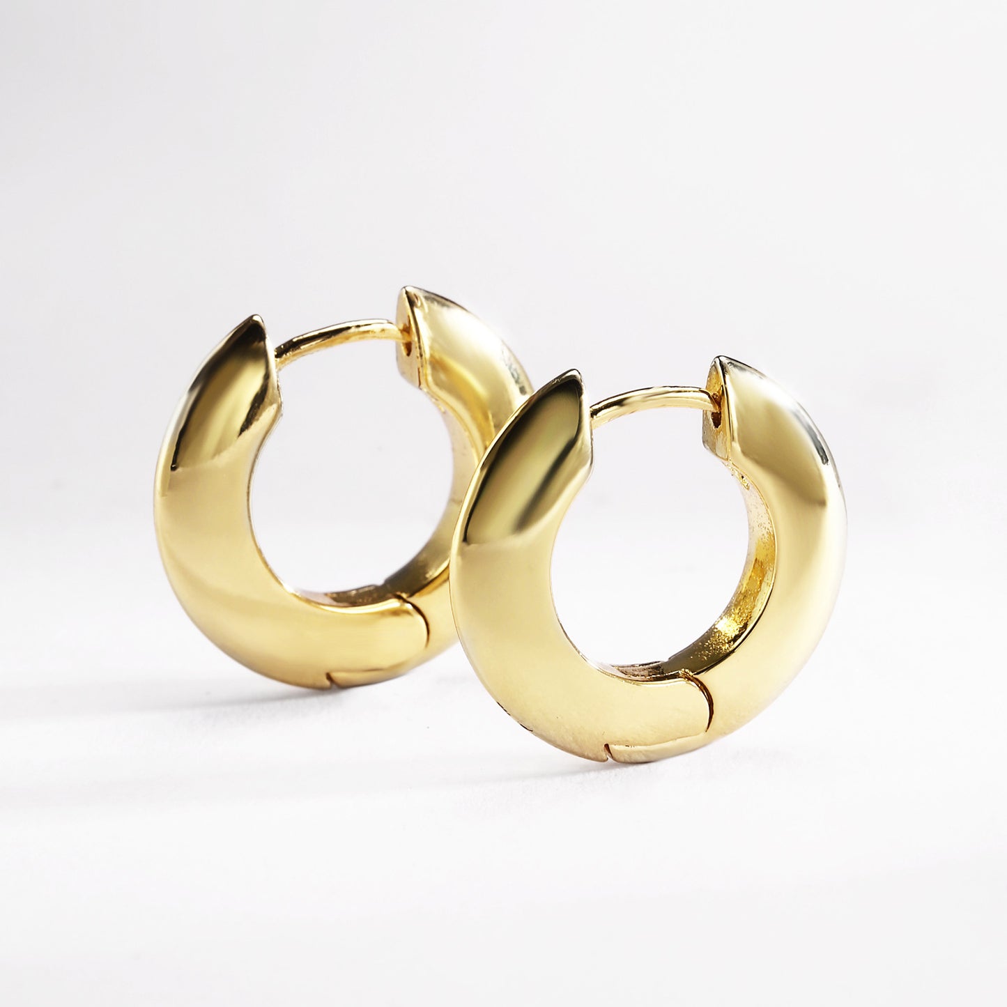 18k Gold plated earrings hoop cute