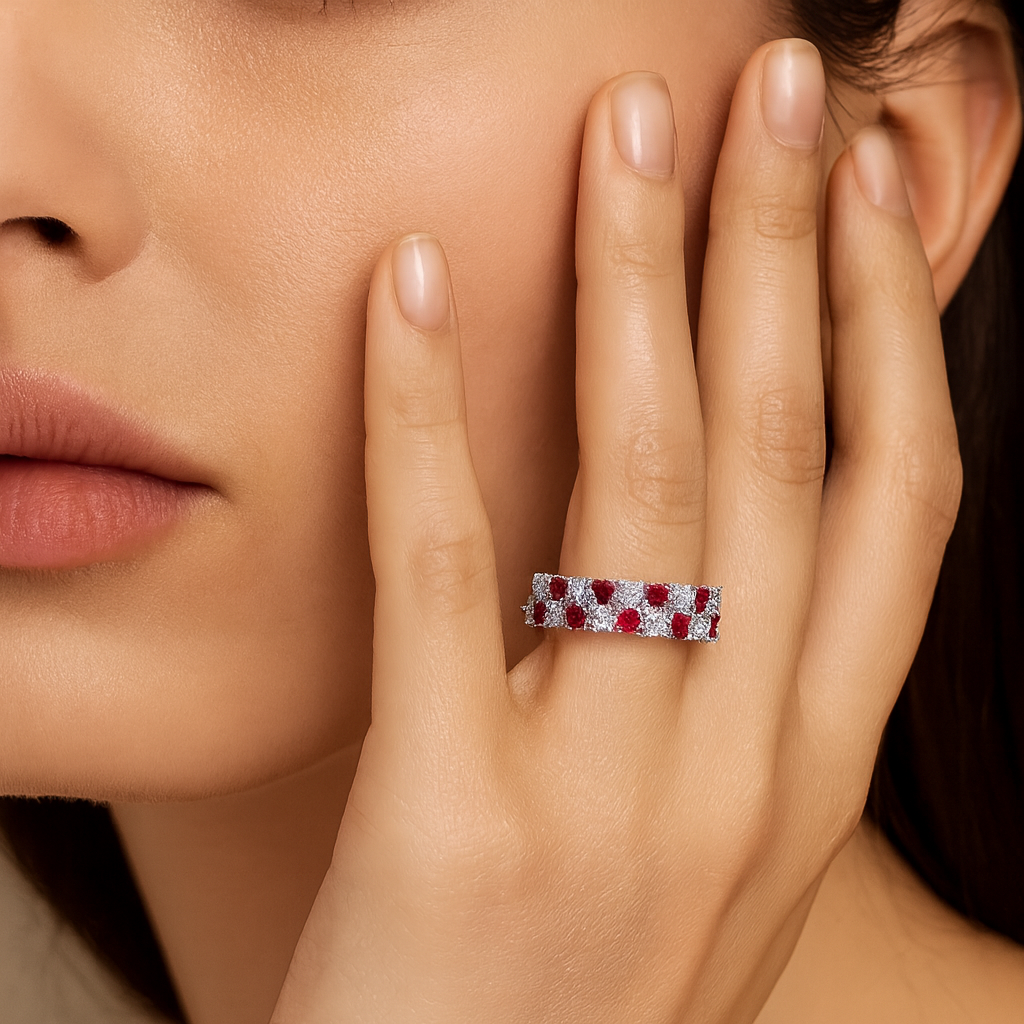 0.15 Carat Heart Cut Contrast Color Ring – Sterling Silver 3×3mm Minimalist 2025 Women’s Jewelry