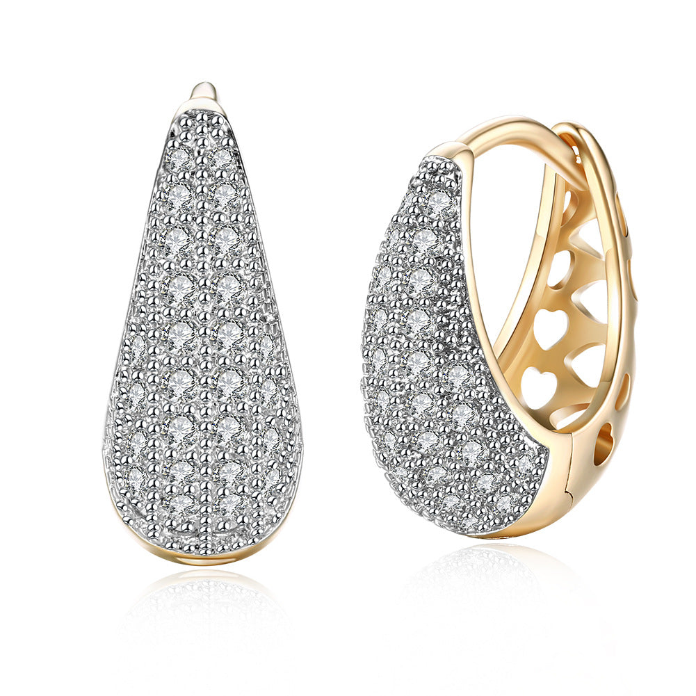 Full Pavé Chunky Hoop Earrings – 18K Gold Plated, 18mm