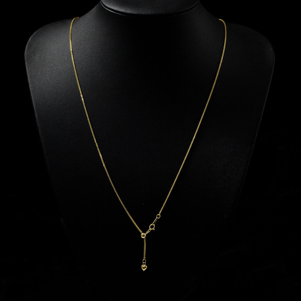 Minimalist Lariat Chain Necklace – Gold-Plated Sterling Silver
