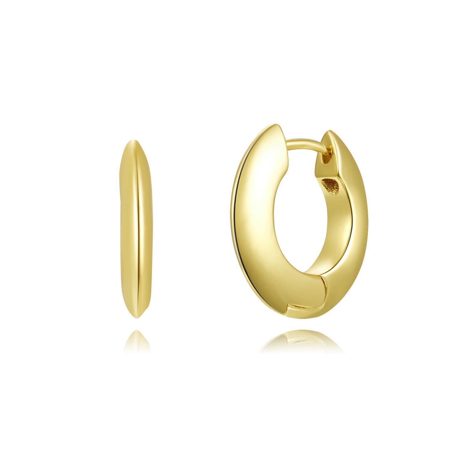 Classic Huggie Hoop Earrings – 18K Gold Plated, 22mm