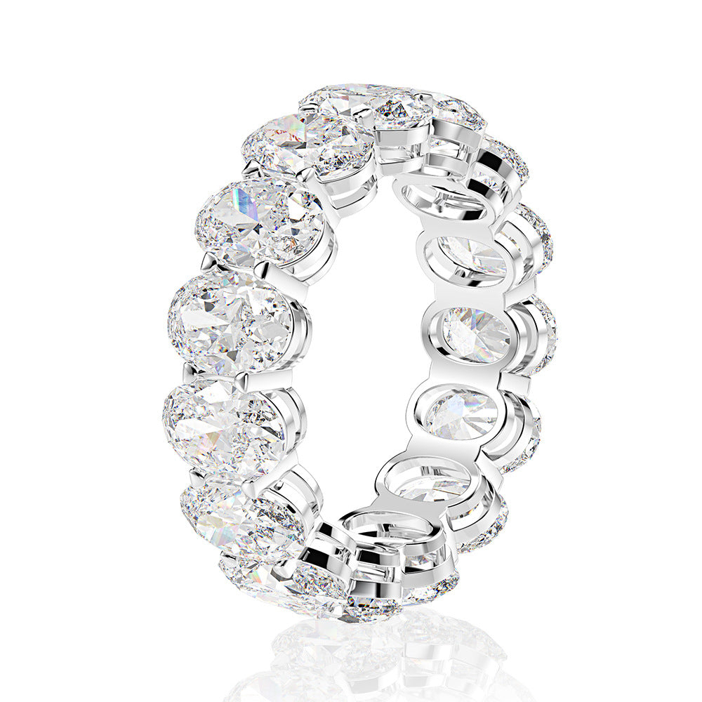 Oval-Cut Eternity Band – Sterling Silver