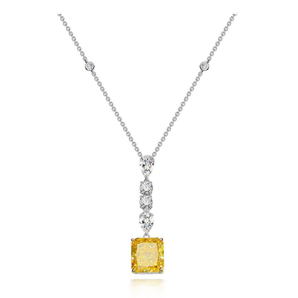 Yellow Radiant Drop Necklace – Sterling Silver