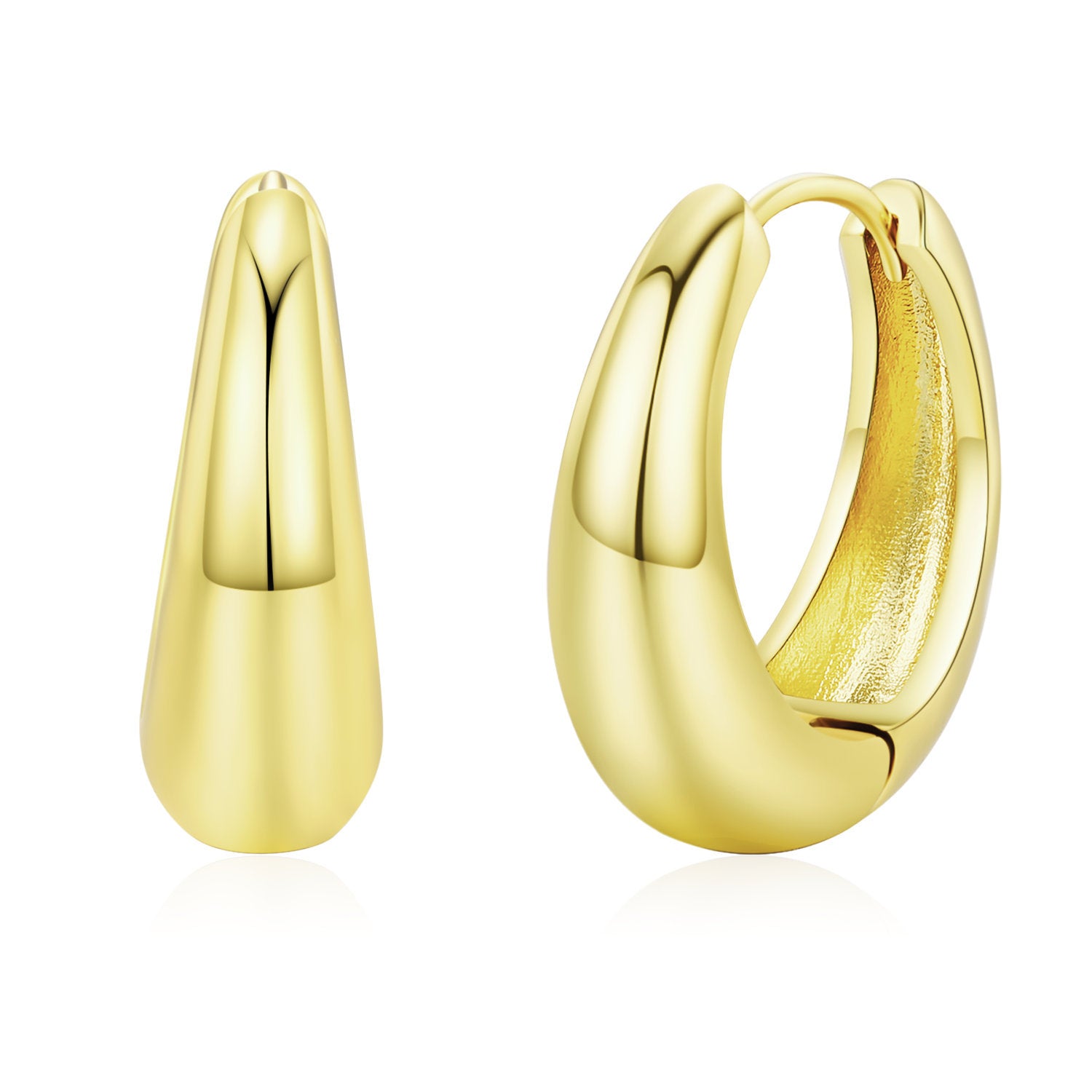 Chunky Dome Huggie Earrings – 18K Gold Plated, 20mm
