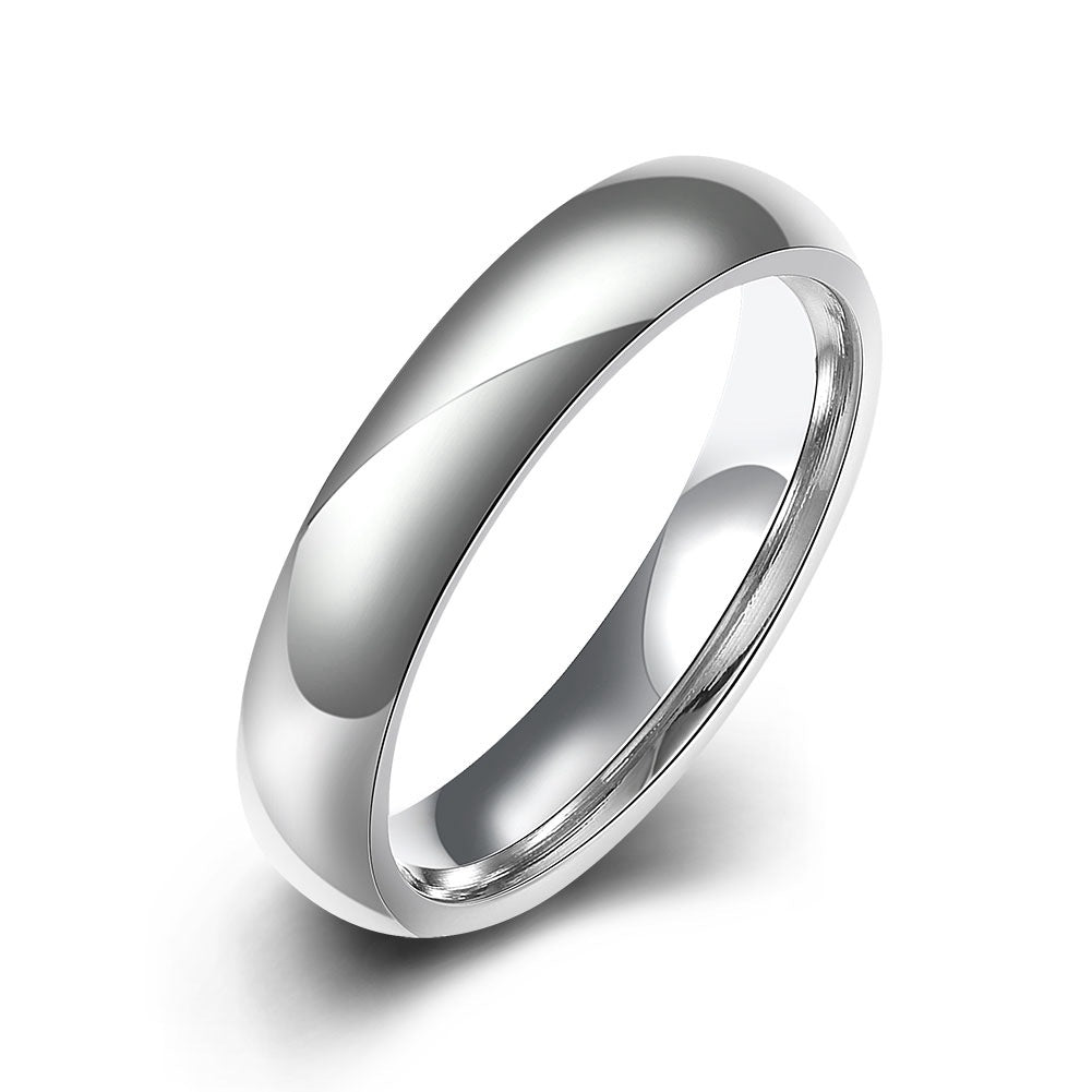 Classic Comfort-Fit Wedding Band – White Gold Plated