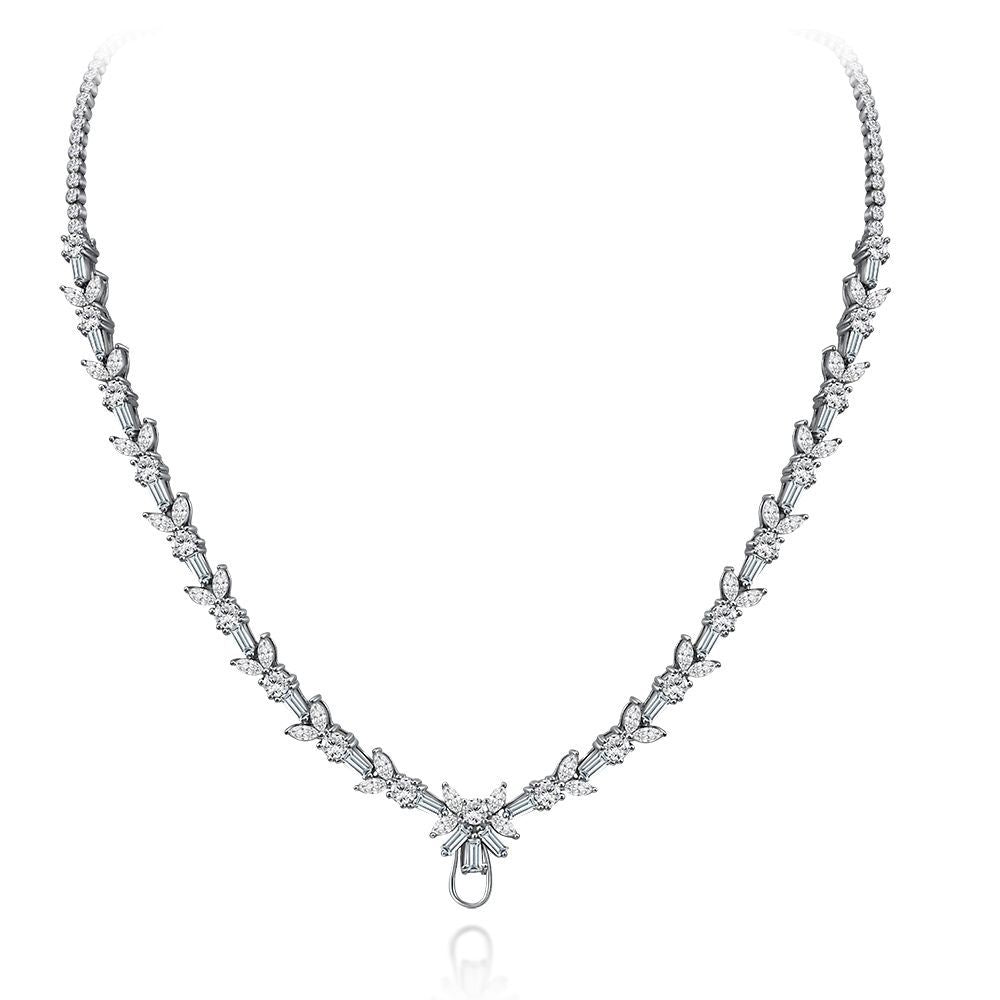 Round-Cut Riviera Necklace – Sterling Silver, 43cm