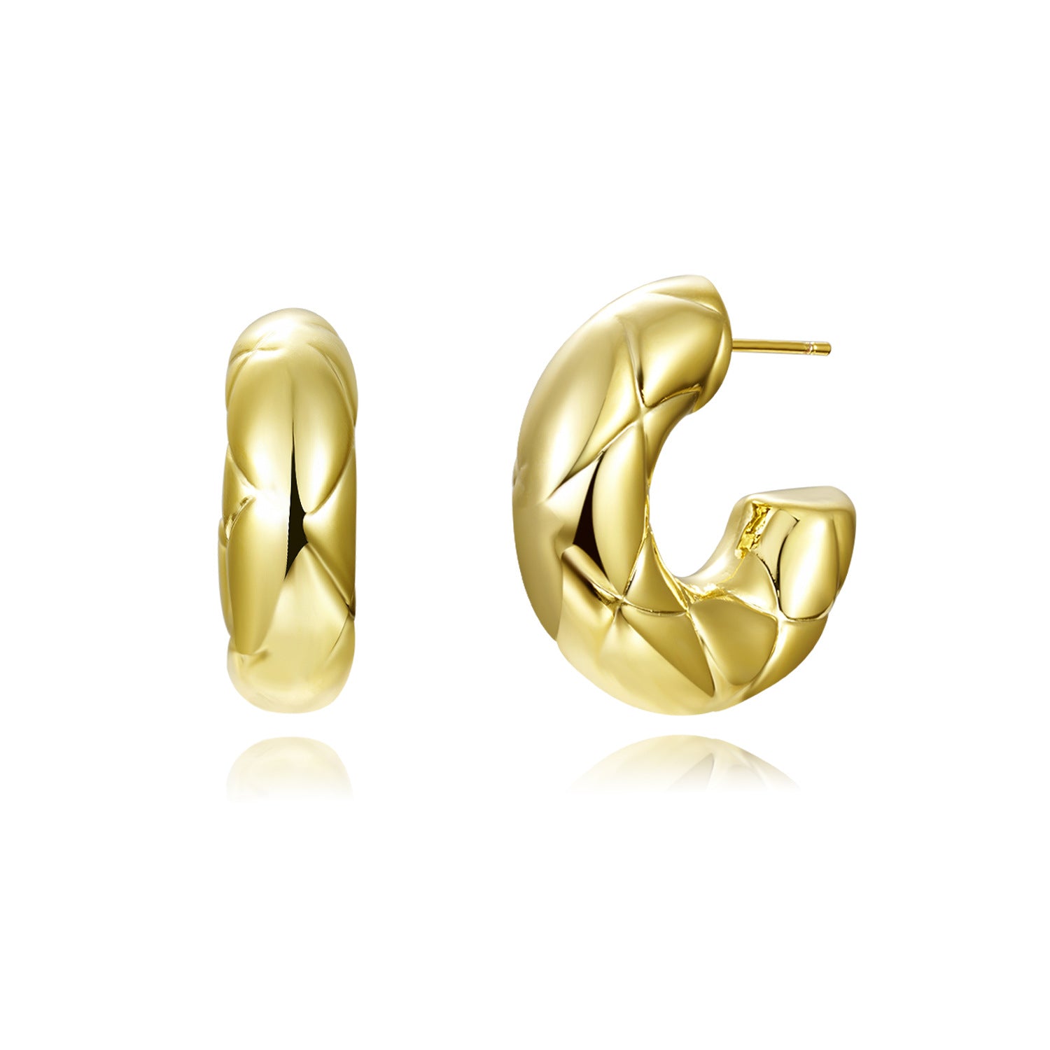 Chunky Open Hoop Earrings – 18K Gold Plated, 30mm